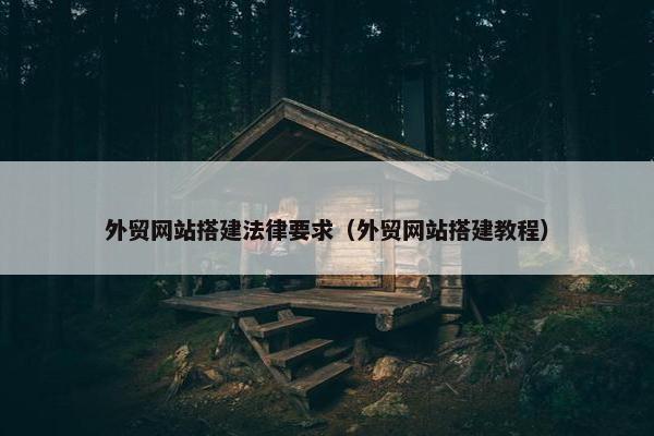 外贸网站搭建法律要求（外贸网站搭建教程）