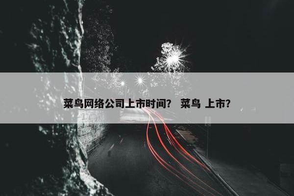 菜鸟网络公司上市时间？ 菜鸟 上市？