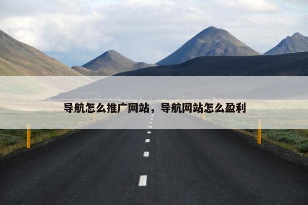 导航怎么推广网站，导航网站怎么盈利