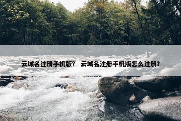 云域名注册手机版？ 云域名注册手机版怎么注册？