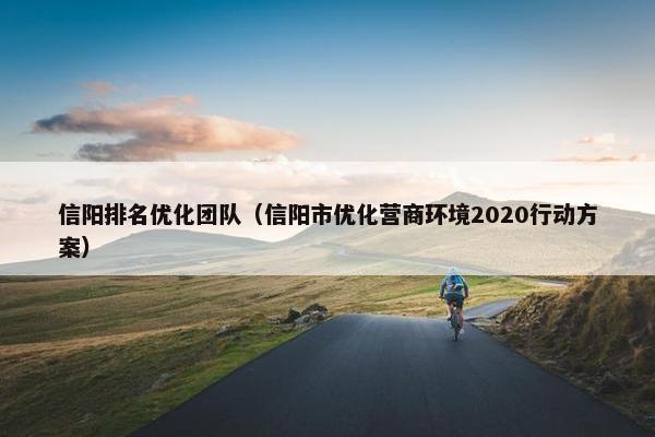 信阳排名优化团队（信阳市优化营商环境2020行动方案）