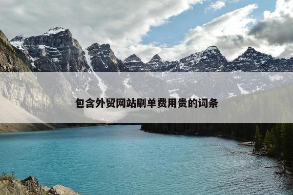 包含外贸网站刷单费用贵的词条