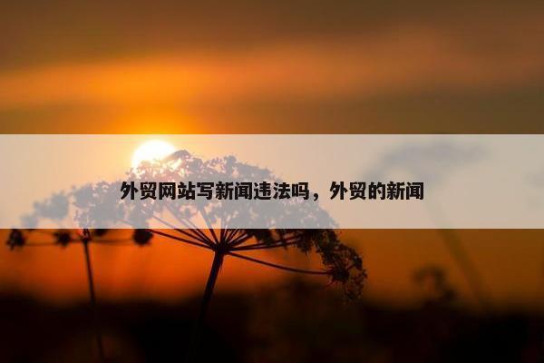 外贸网站写新闻违法吗，外贸的新闻