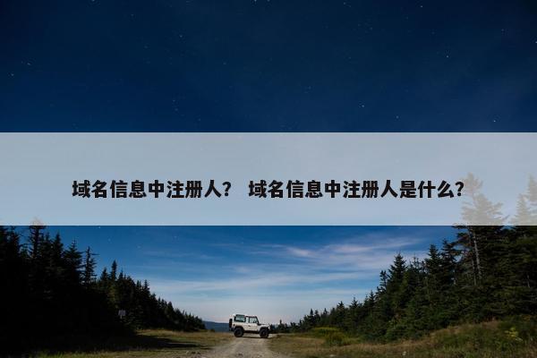 域名信息中注册人？ 域名信息中注册人是什么？