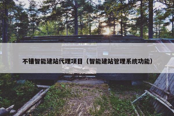 不错智能建站代理项目（智能建站管理系统功能）