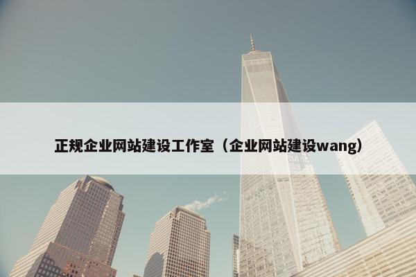 正规企业网站建设工作室（企业网站建设wang）