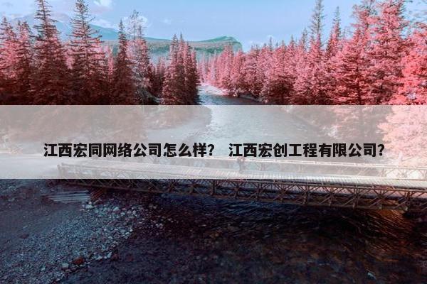 江西宏同网络公司怎么样？ 江西宏创工程有限公司？