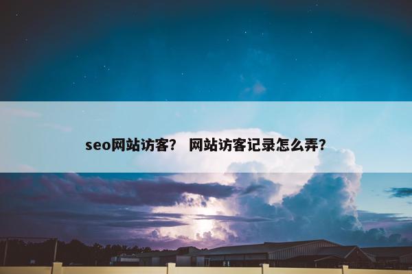 seo网站访客？ 网站访客记录怎么弄？