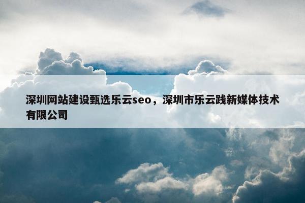 深圳网站建设甄选乐云seo，深圳市乐云践新媒体技术有限公司