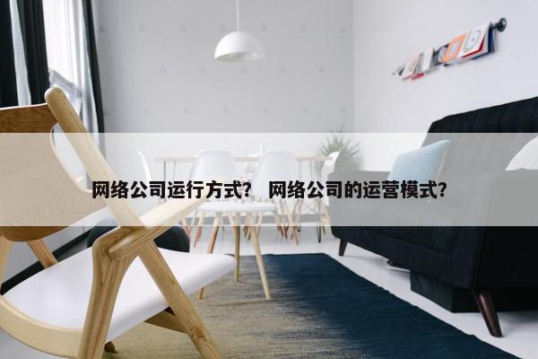 网络公司运行方式？ 网络公司的运营模式？