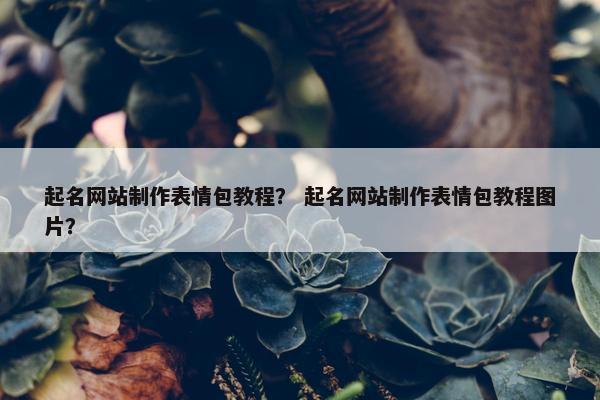 起名网站制作表情包教程？ 起名网站制作表情包教程图片？