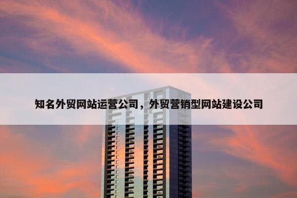 知名外贸网站运营公司，外贸营销型网站建设公司