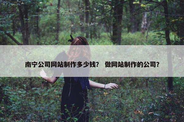 南宁公司网站制作多少钱？ 做网站制作的公司？