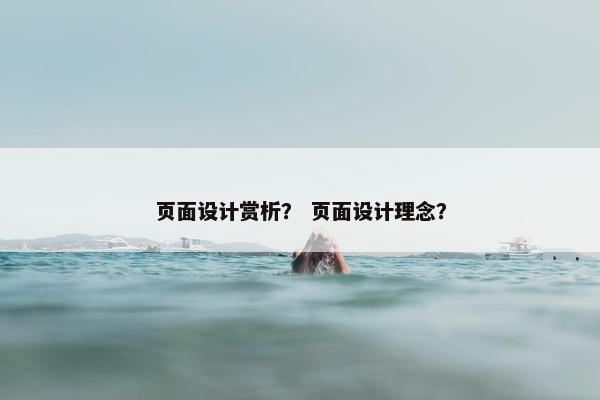 页面设计赏析？ 页面设计理念？