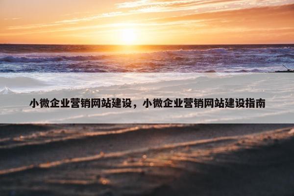 小微企业营销网站建设，小微企业营销网站建设指南