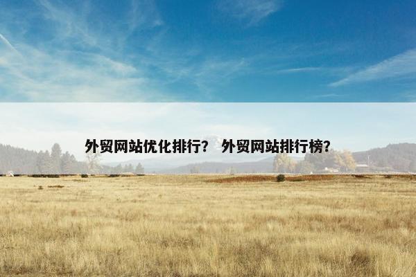 外贸网站优化排行？ 外贸网站排行榜？