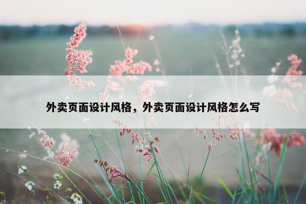 外卖页面设计风格，外卖页面设计风格怎么写
