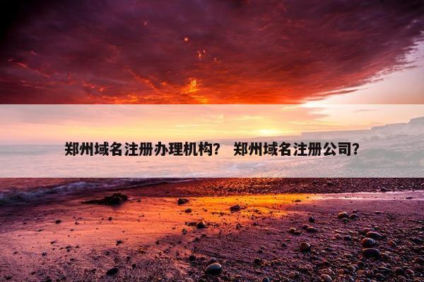 郑州域名注册办理机构？ 郑州域名注册公司？
