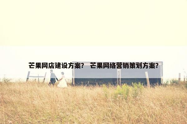 芒果网店建设方案？ 芒果网络营销策划方案？
