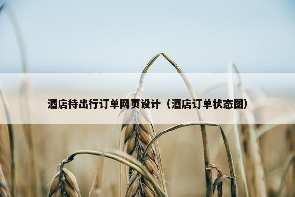 酒店待出行订单网页设计（酒店订单状态图）