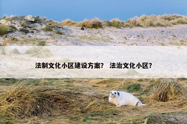 法制文化小区建设方案？ 法治文化小区？