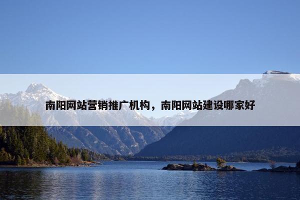 南阳网站营销推广机构，南阳网站建设哪家好