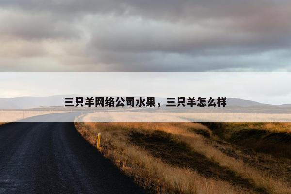 三只羊网络公司水果，三只羊怎么样