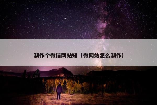 制作个微信网站知（微网站怎么制作）
