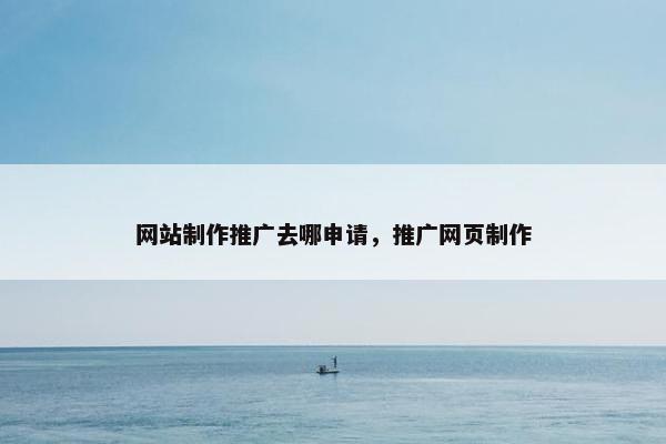 网站制作推广去哪申请，推广网页制作