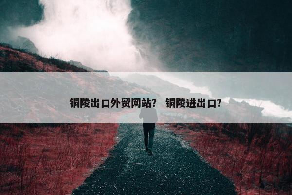 铜陵出口外贸网站？ 铜陵进出口？