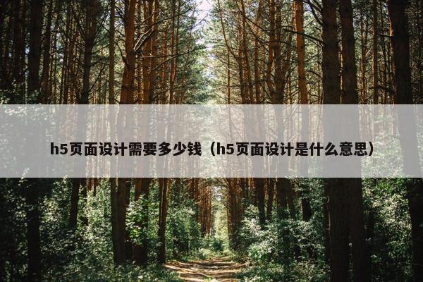 h5页面设计需要多少钱（h5页面设计是什么意思）