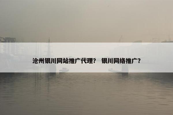 沧州银川网站推广代理？ 银川网络推广？