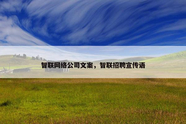 智联网络公司文案，智联招聘宣传语