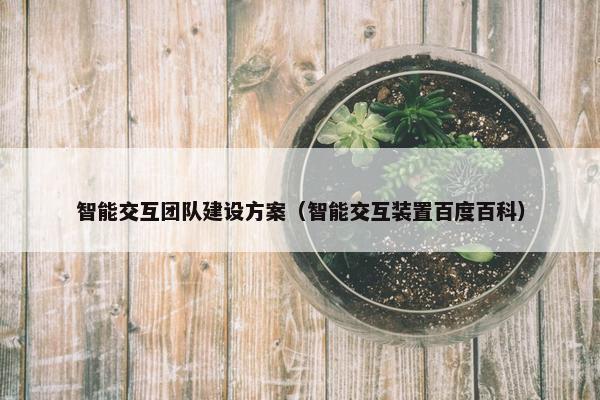 智能交互团队建设方案（智能交互装置百度百科）