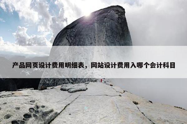 产品网页设计费用明细表，网站设计费用入哪个会计科目