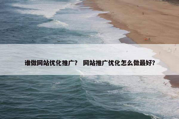 谁做网站优化推广？ 网站推广优化怎么做最好？