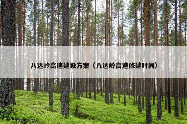 八达岭高速建设方案（八达岭高速修建时间）