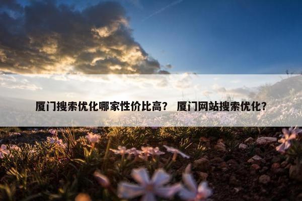 厦门搜索优化哪家性价比高？ 厦门网站搜索优化？