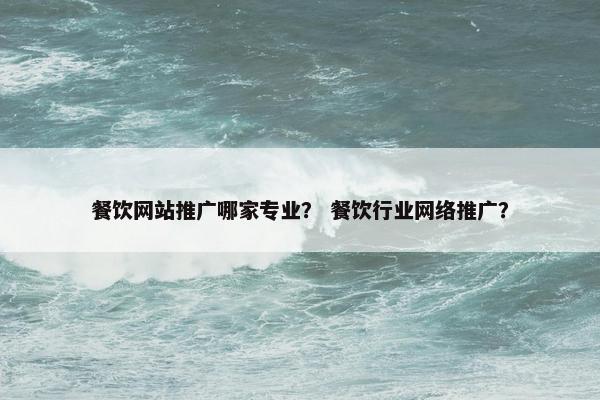 餐饮网站推广哪家专业？ 餐饮行业网络推广？
