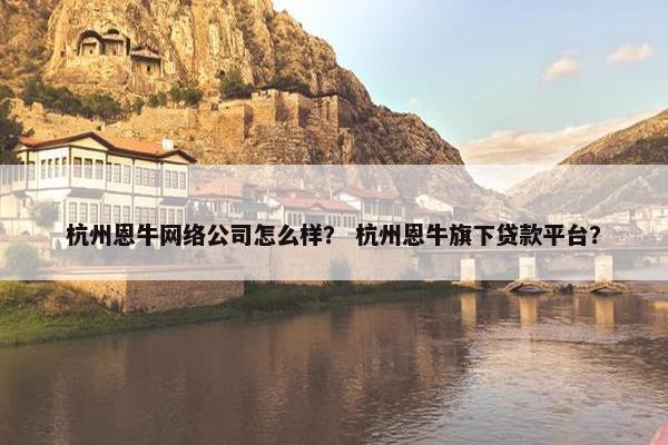 杭州恩牛网络公司怎么样？ 杭州恩牛旗下贷款平台？