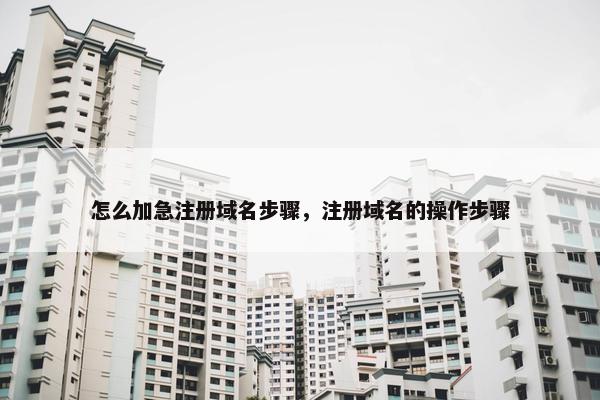 怎么加急注册域名步骤，注册域名的操作步骤