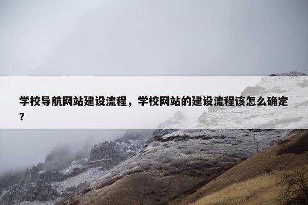学校导航网站建设流程，学校网站的建设流程该怎么确定?