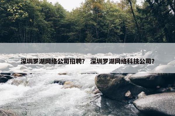深圳罗湖网络公司招聘？ 深圳罗湖网络科技公司？