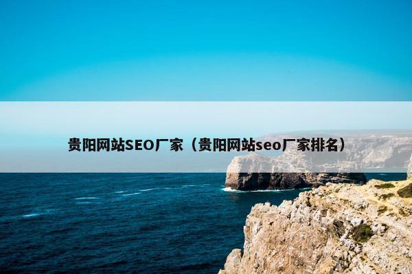 贵阳网站SEO厂家（贵阳网站seo厂家排名）