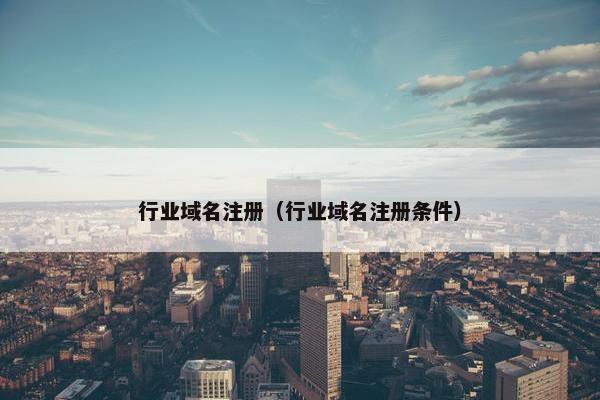 行业域名注册（行业域名注册条件）
