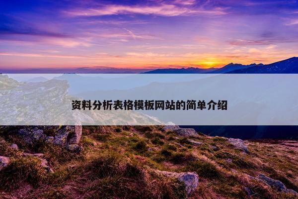 资料分析表格模板网站的简单介绍