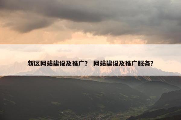 新区网站建设及推广？ 网站建设及推广服务？