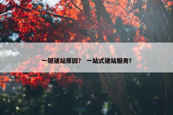 一键建站原因？ 一站式建站服务？