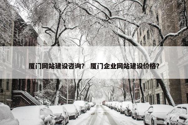 厦门网站建设咨询？ 厦门企业网站建设价格？