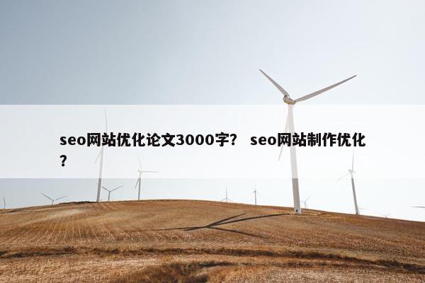 seo网站优化论文3000字？ seo网站制作优化？